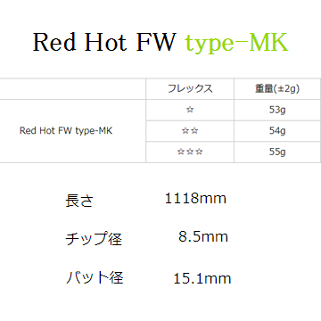 TRPX レッドホット Type-MK フェアウェイウッド用 シャフト